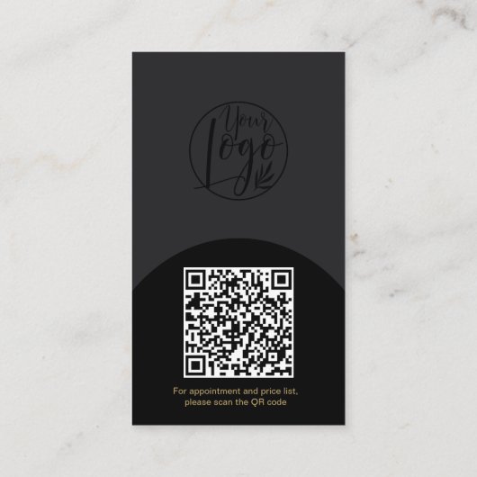 Modern arch makeup black gold photo qr code logo 名刺 (裏面)