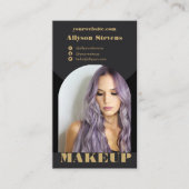 Modern arch makeup black gold photo qr code logo 名刺 (正面)