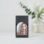 Modern arch makeup black photo qr code logo 名刺 (スタンド正面)