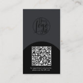 Modern arch makeup black photo qr code logo 名刺 (裏面)