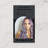 Modern arch makeup black photo qr code logo 名刺 (正面)