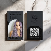Modern arch makeup black photo qr code logo 名刺