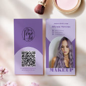 Modern arch makeup purple photo qr code logo 名刺