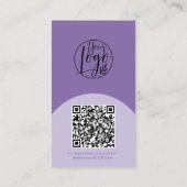 Modern arch makeup purple photo qr code logo 名刺 (裏面)