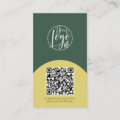 Modern arch makeup yellow green photo qr code logo 名刺 (裏面)