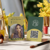 Modern arch makeup yellow green photo qr code logo 名刺