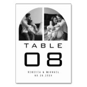 Modern Arch Photo Black and White Wedding テーブルナンバー (正面)