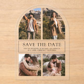 Modern Arch Photo Collage Wedding Save the Date アクリル招待状 (正面)