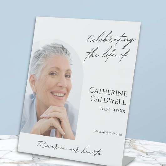 Modern Arch Photo Funeral Welcome Pedestal Sign 台座サイン