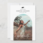 Modern Arch Photo Graduation Party 招待状 (正面)