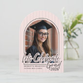 Modern Arch Photo Graduation Party Announcement 招待状 (スタンド正面)