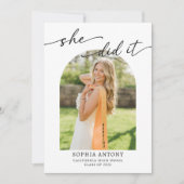 Modern Arch Photo Graduation Party Invitation 招待状 (正面)