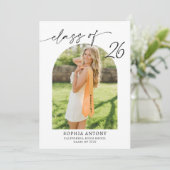 Modern Arch Photo Graduation Party Invitation 招待状 (スタンド正面)