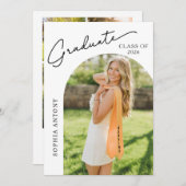 Modern Arch Photo Graduation Party Invitation 招待状 (正面/裏面)