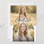 Modern Arch Photo Graduation Party Invitation 招待状 (正面)