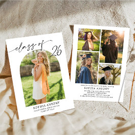 Modern Arch Photo Graduation Party Invitation 招待状