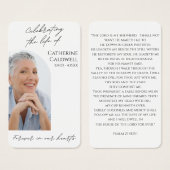 Modern Arch Photo Memorial Prayer Card (正面&裏面)