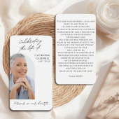 Modern Arch Photo Memorial Prayer Card