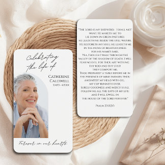 Modern Arch Photo Memorial Prayer Card