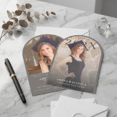 Modern Arch Photo Minimalist Graduation  招待状