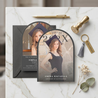 Modern Arch Photo Minimalist Graduation | PhotoPop 招待状