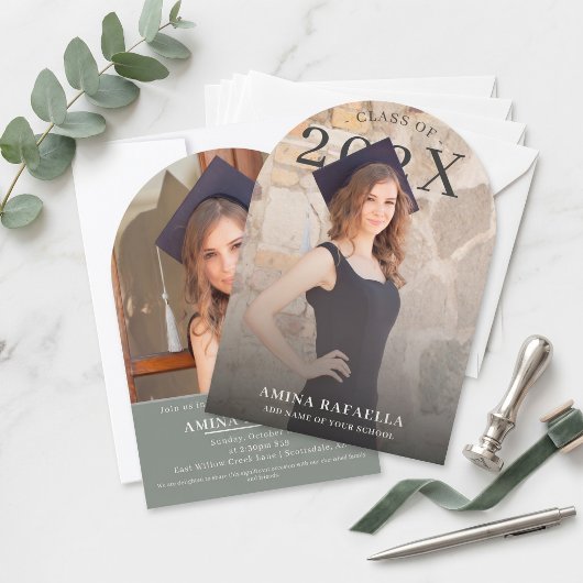 Modern Arch Photo Minimalist Graduation | PhotoPop 招待状