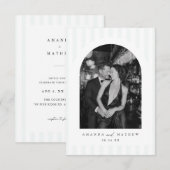Modern Arch Photo Minimalist Wedding Invitation 招待状 (正面/裏面)