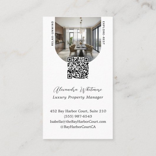 Modern Arch Photos Home Rental Property Manager 名刺 (裏面)