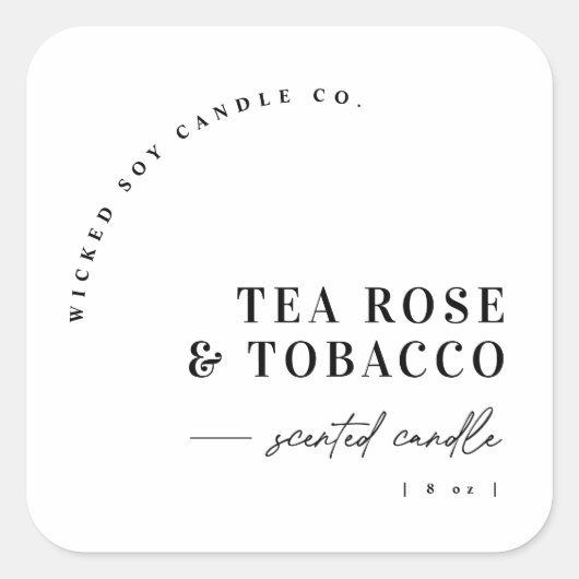 Modern Arch Scented Candle Product Label Sticker  スクエアシール (正面)