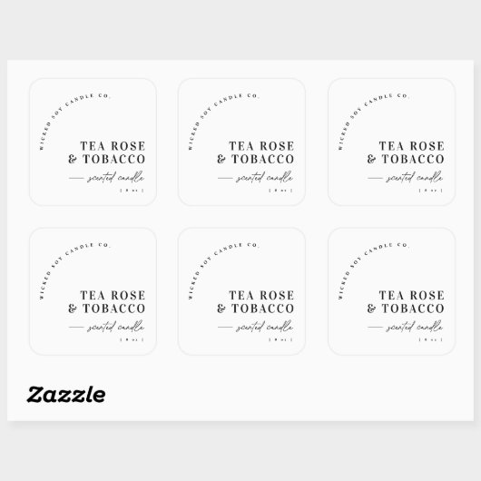 Modern Arch Scented Candle Product Label Sticker  スクエアシール (シート)