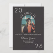 modern arch-shaped graduation  招待状 (正面)