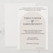 Modern Arch Wedding Invitation Template 招待状 (正面/裏面)