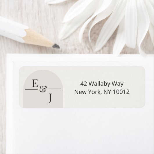 Modern Arch Wedding Return Address Labels ラベル (インサイチュ)