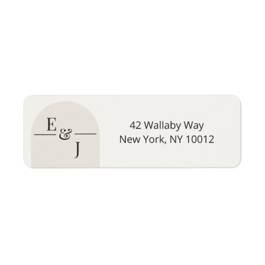 Modern Arch Wedding Return Address Labels ラベル (正面)