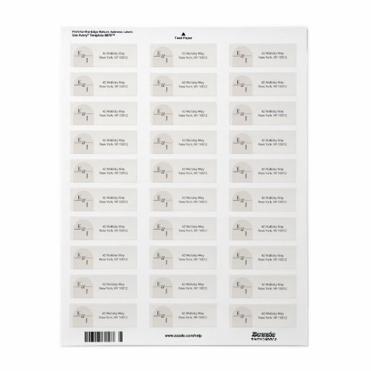 Modern Arch Wedding Return Address Labels ラベル (フルシート)
