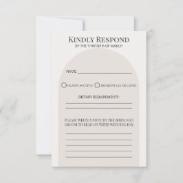 Modern Arch Wedding RSVP Card Template