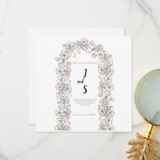 Modern Arch Wedding Thank you card サンキューカード