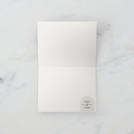 Modern Arch Wedding Thank You Card Template サンキューカード (内部)