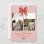 Modern Arched Bow Preppy Stripe Family Photo シーズンカード (裏面)