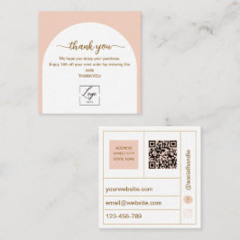 Modern Arched  Business Thank You Card Order Inser スクエア名刺
