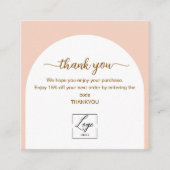 Modern Arched  Business Thank You Card Order Inser スクエア名刺 (正面)