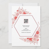 Modern Arched Frame Pink Rose Floral Wedding 招待状 (裏面)