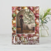 Modern Arched Photo on Christmas Baubles シーズンカード (スタンド正面)