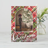 Modern Arched Photo on Plaid シーズンカード (スタンド正面)