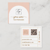 Modern Arched Qr Code Logo Business Card スクエア名刺 (正面/裏面)