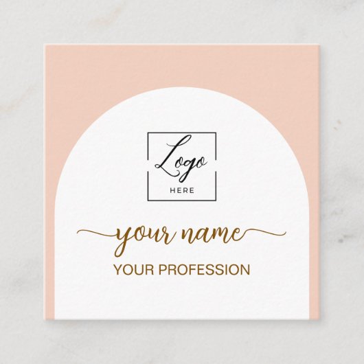 Modern Arched Qr Code Logo Business Card スクエア名刺 (正面)