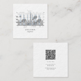 Modern Architect Blueprint Business Card スクエア名刺