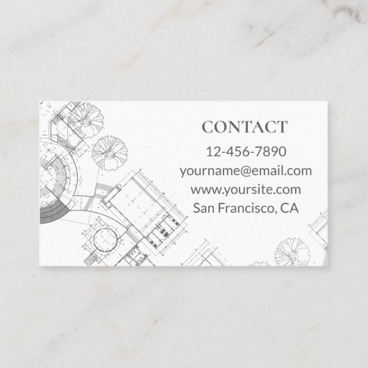 Modern Architect Business Card 名刺 (裏面)
