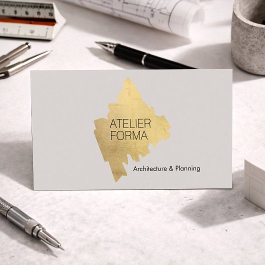 Modern Architect Gold Minimal 名刺