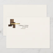 Modern Architect Logo Ivory Flat Notecard ノートカード (正面/裏面)
